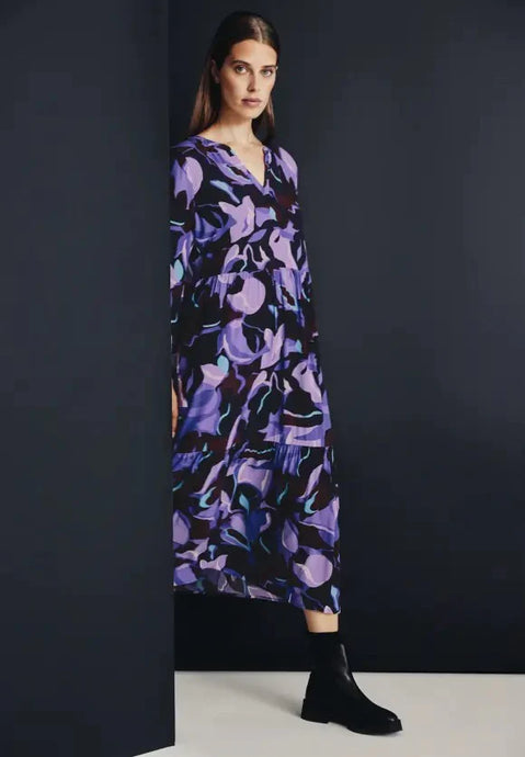 143755 - 3/4 Sleeve Purple Dress - Street One