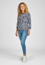 Load image into Gallery viewer, 111353-Striped shirt with flowers- Rabe