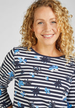Load image into Gallery viewer, 111353-Striped shirt with flowers- Rabe