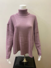 Load image into Gallery viewer, 7212- Roll Neck Asymmetrical Jumper- Purple- Foil