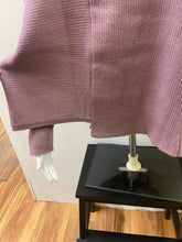 Load image into Gallery viewer, 7212- Roll Neck Asymmetrical Jumper- Purple- Foil