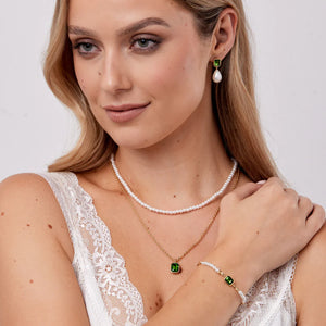 Pearl & Emerald Earrings- Knight & Day Jewellery