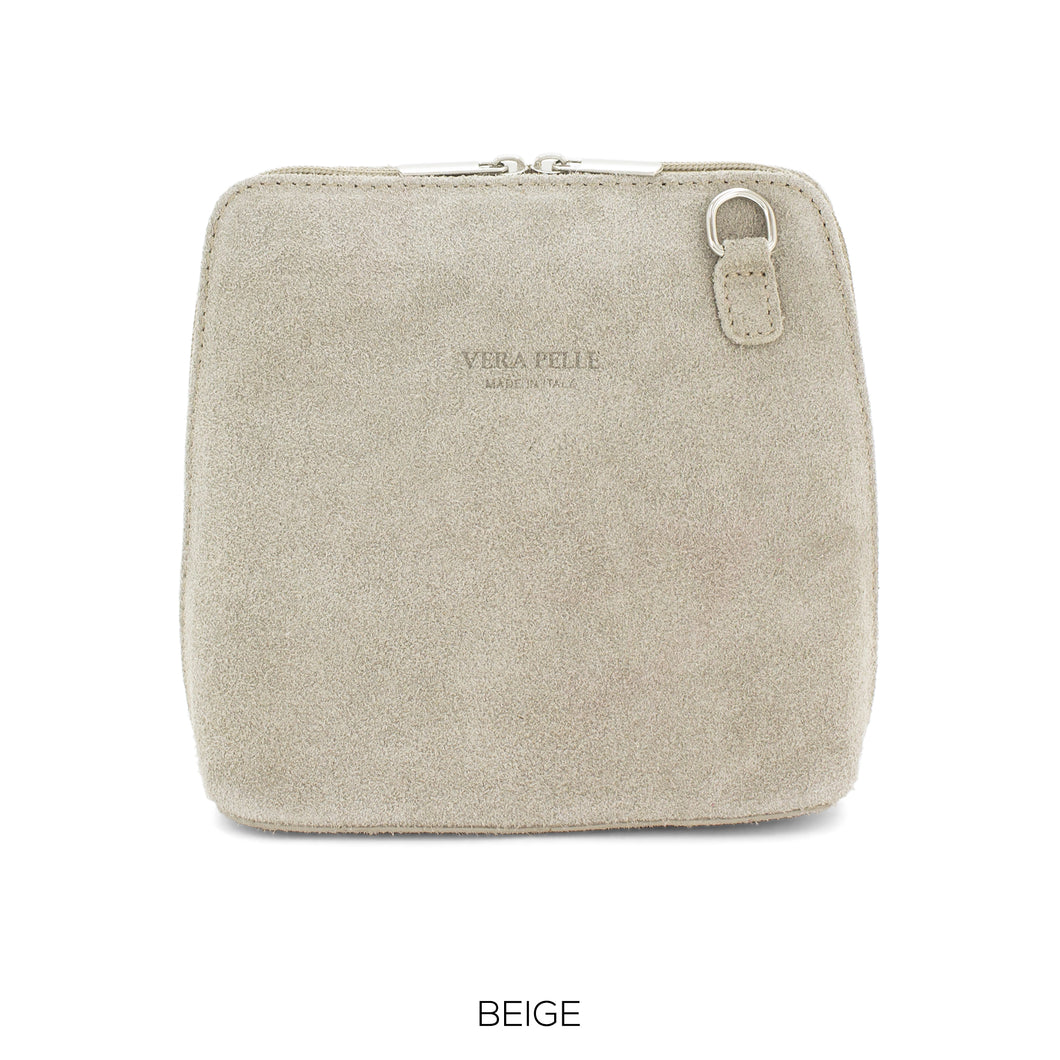 2130 - Suede Finish Crossbody Bags - Beige - Moda Express