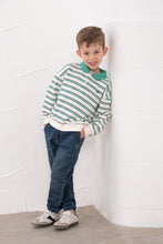 Load image into Gallery viewer, Myles Jersey - Sea Green &amp; Navy - Little Lighthouse