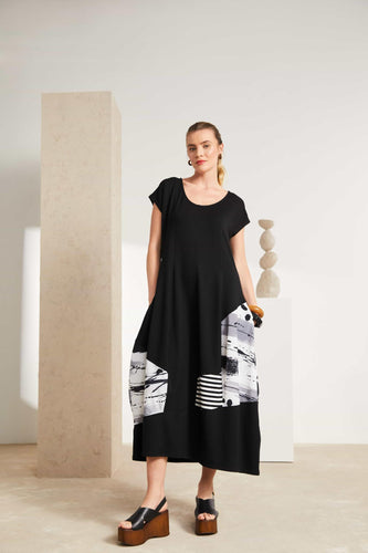 25140 - Dress with Placement Print - Nayad