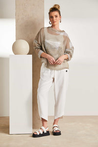25186 - Mesh Funnel Neck Top - Naya
