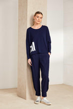 Load image into Gallery viewer, 25286 - Round-Neck Top with Side Placement Print - French Blue - Naya