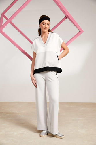 25293 - Trousers with Constrast Side Panel - Naya