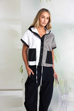Load image into Gallery viewer, Two Tone Hooded Jacket With Contrast Panel And Pockets - Naya