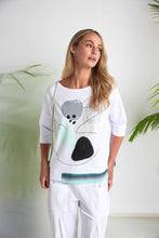 Load image into Gallery viewer, Placement Print Top With Contrast Hem panel At Front- Mint - Naya