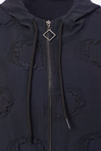 Load image into Gallery viewer, 152- Naya Jacquard Oversize Jacket w/ Hood- Navy