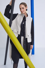 Load image into Gallery viewer, 186- Naya Square Mixed Jacquard Coat- Black &amp; Sand