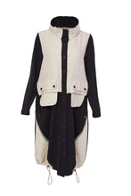 Load image into Gallery viewer, 186- Naya Square Mixed Jacquard Coat- Black &amp; Sand