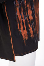 Load image into Gallery viewer, 211- Naya Placement Print top with Raw Seams- Black &amp; Spice