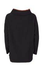 Load image into Gallery viewer, 211- Naya Placement Print top with Raw Seams- Black &amp; Spice