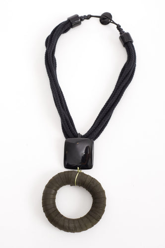 276- Naya Colour Leather Ring Necklace