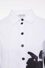 Load image into Gallery viewer, 284- Naya Cotton Placement Print Shirt- White &amp; Black