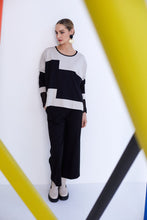 Load image into Gallery viewer, 289- Naya Block Stripe Top- Black &amp; Sand