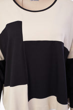 Load image into Gallery viewer, 289- Naya Block Stripe Top- Black &amp; Sand
