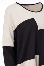 Load image into Gallery viewer, 289- Naya Block Stripe Top- Black &amp; Sand