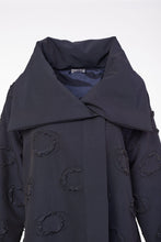 Load image into Gallery viewer, 296- Naya Shawl Collar Oversize Jacquard Coat- Navy