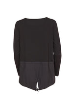 Load image into Gallery viewer, 24128- Top with contrast side panel/drawstring- Forest &amp; Black- Naya