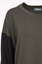 Load image into Gallery viewer, 24167- Block colour sweatshirt- Forest &amp; Black- Naya