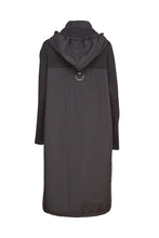 Load image into Gallery viewer, 24182 - Hooded coat with contrast hem panel &amp; placket- Black- Naya