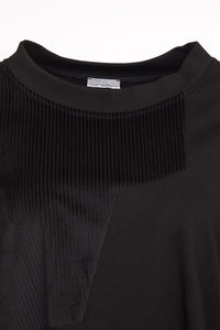 24185- Zig zag cord panel top - Black- Naya