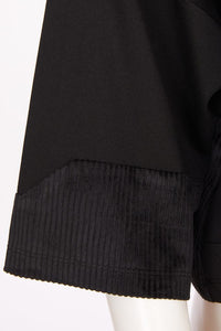 24185- Zig zag cord panel top - Black- Naya