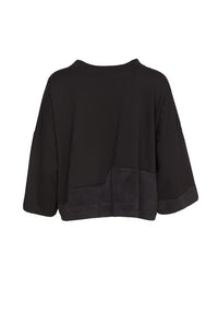 24185- Zig zag cord panel top - Black- Naya