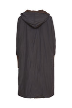 Load image into Gallery viewer, 24198 - Hooded coat print section @ zip/cuff- Choc &amp; Black- Naya