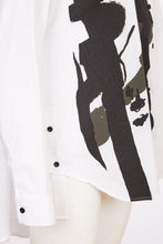 Load image into Gallery viewer, 24208 - Placement print shirt- White, Black, Forest- Naya