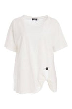 Load image into Gallery viewer, Offwhite Print Top With Drape Detail At Hemline - Ora