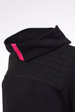 Load image into Gallery viewer, 110- Ora Shift Dress w/ scarf &amp; print pocket - Black &amp; Pink