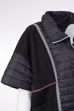 Load image into Gallery viewer, 118- Ora Quilted Poncho w/ Trim Design- Black