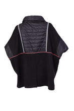 Load image into Gallery viewer, 118- Ora Quilted Poncho w/ Trim Design- Black