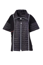 Load image into Gallery viewer, 118- Ora Quilted Poncho w/ Trim Design- Black