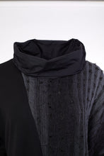 Load image into Gallery viewer, 119- Ora Metal Mix High Neck Top- Black &amp; Grey