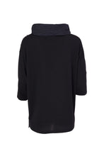 Load image into Gallery viewer, 119- Ora Metal Mix High Neck Top- Black &amp; Grey