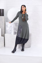 Load image into Gallery viewer, 167- Ora Jersey Placement Print Dress-Forest