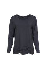 Load image into Gallery viewer, 24113-Long Sleeve Top with ruching at Hem- Ora