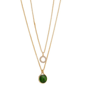Crystal & Emerald Layered Necklace- Knight & Day Jewellery