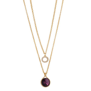 Crystal & Amethyst Layered Necklace- Knight & Day
