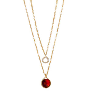 Crystal & Garnet Layered Necklace- Knight & Day Jewellery