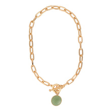 Load image into Gallery viewer, Chunky Paper Clip Chain &amp; Green Drop Necklace- Knight &amp; day Jewellery