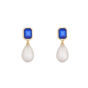 Pearl & Sapphire Earrings- Knight & Day Jewellery