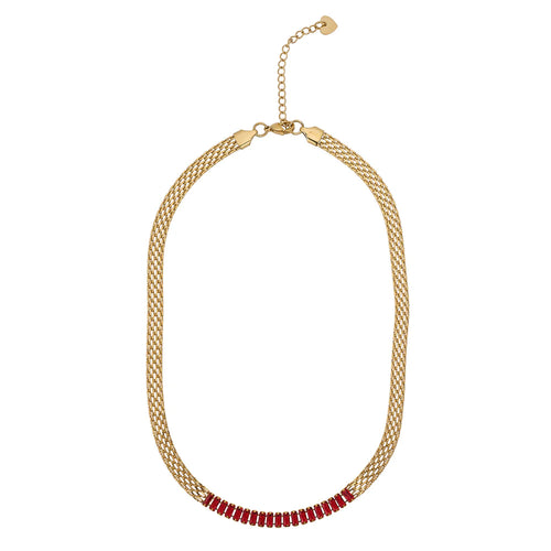 Garnet Mesh Necklace- Knight % Day Jewellery