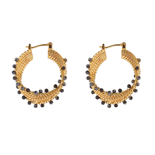 Spiral Black Earrings- Knight & Day Jewellery