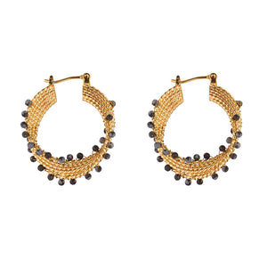 Spiral Black Earrings- Knight & Day Jewellery